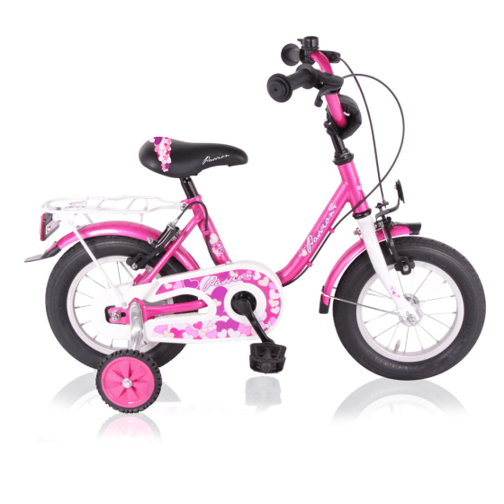 Kinderfiets Passion 12 inch Fuchsia-Wit Kinderfiets Passion 12 inch Fuchsia-Wit